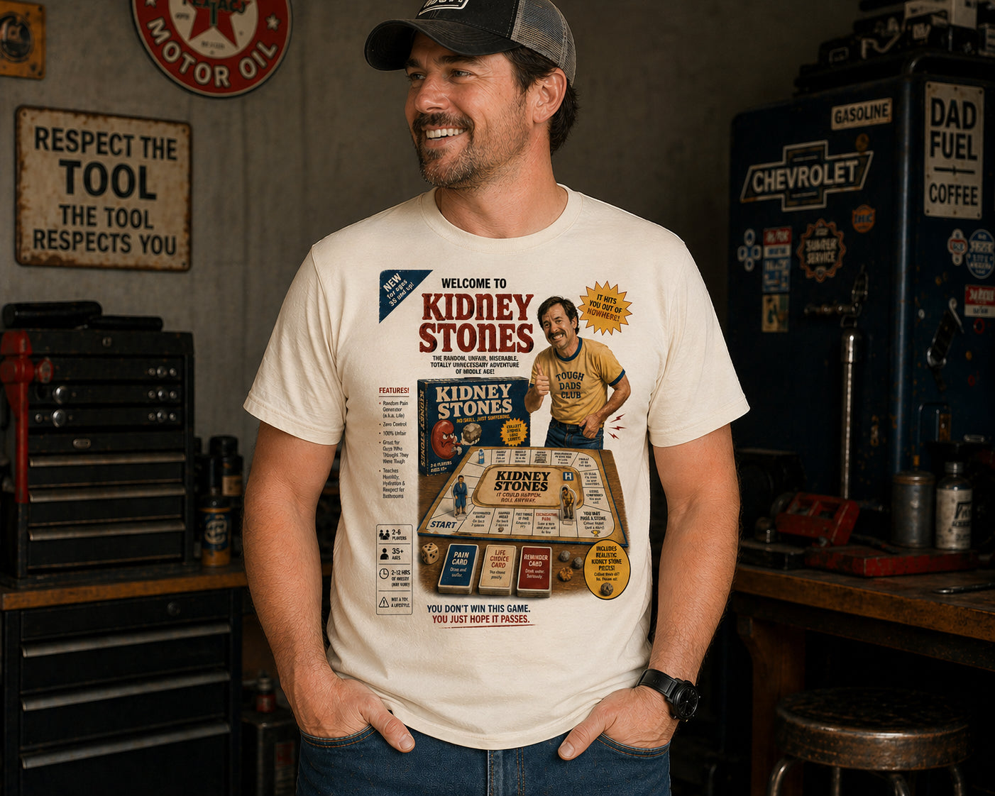 Midlife Catastrophes Collection: The Kidney Stones "Pass It" T-Shirt