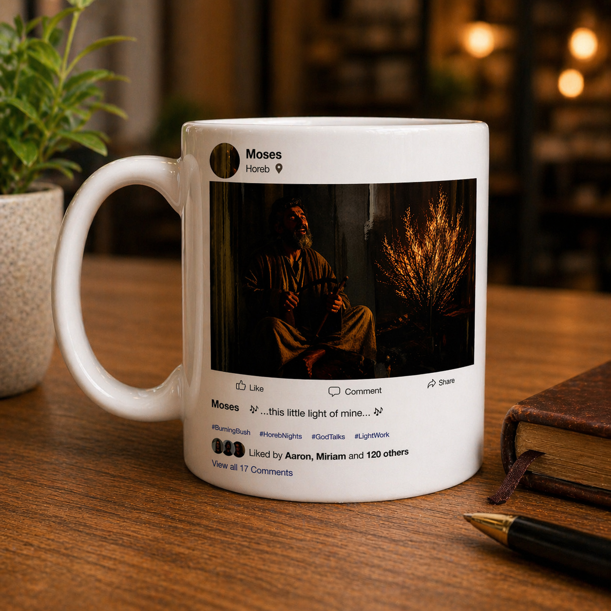 Moses “This Little Light of Mine” Mug – Burning Bush Humor | 11oz Coffee Mug
